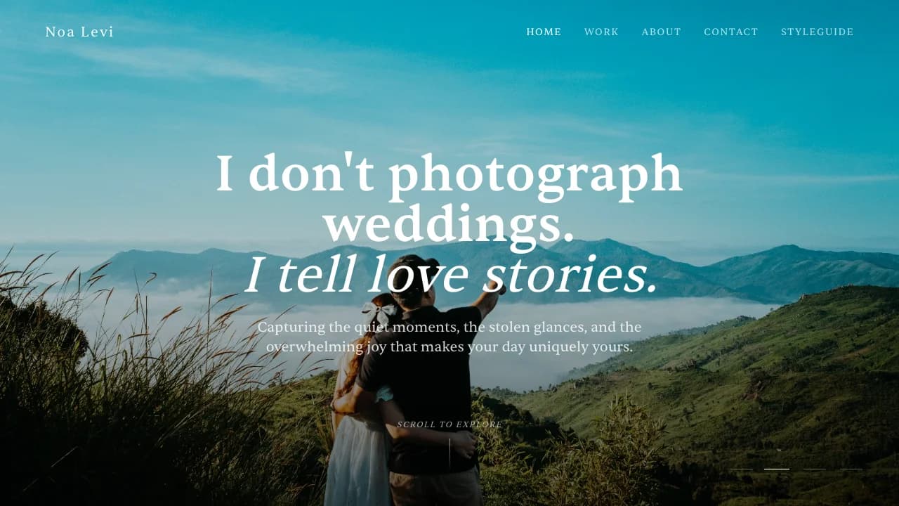 Screenshot of Vesper - Cinematic Wedding Photography Portfolio